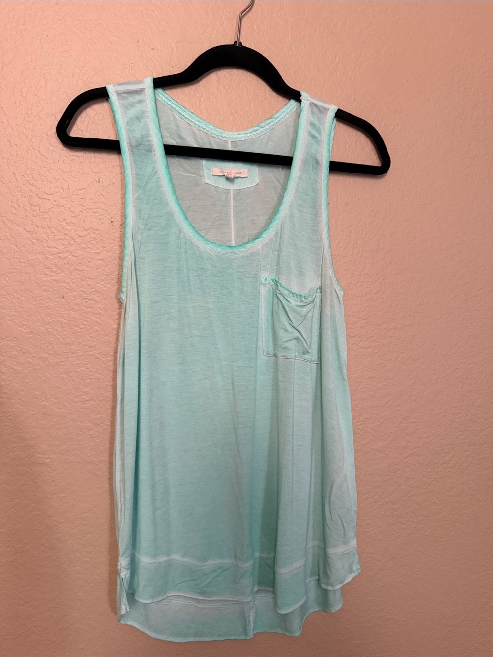 Women’s Relaxed Pocket Light Mint Tank Top- Small